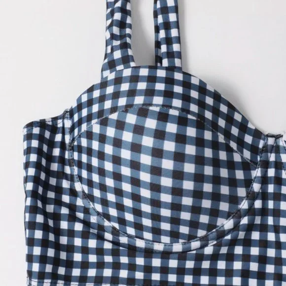 Gingham Push Up High Waisted Bikini Swimsuit - Picture 4 of 7